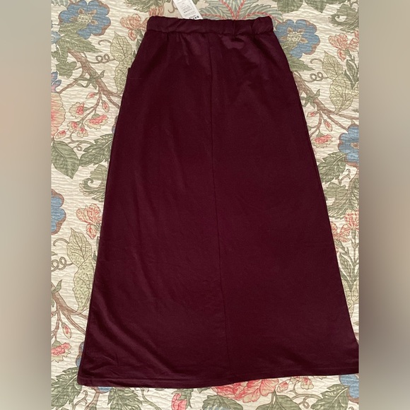(3 for $24❣️) Plum Long Tie Waist Skirt w Pockets (NWT) - Picture 10 of 11